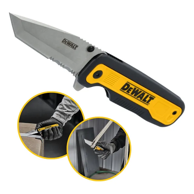 Canivete Bolso Dobrável Aço Inox Dewalt Faca Tática Portátil
