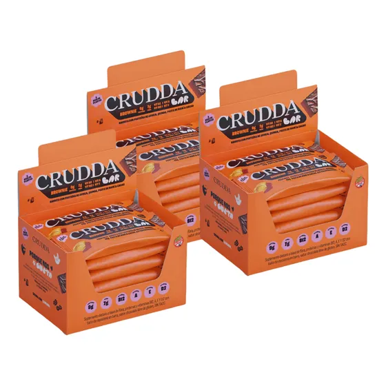 3 Cajas X 30 Barras Crudda Brownie 40 Gr 