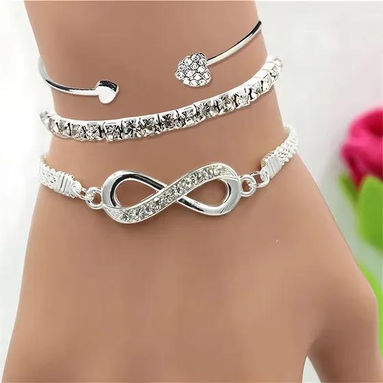 3pc Moda Creativa 8 Caracteres Pulsera Brazalete