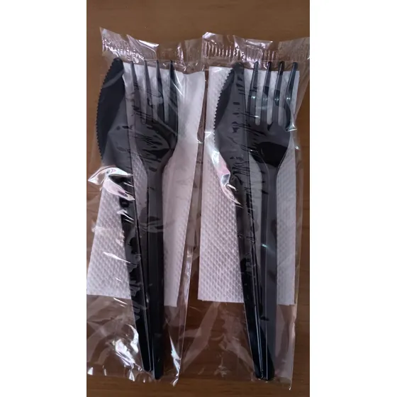 1.000 Kit De Cubiertos Desechables Negros