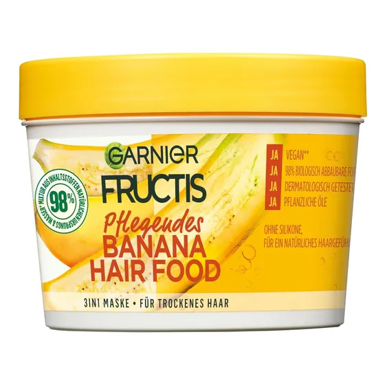 Garnier Fructis Nourishing Banana Hair Food, Mascarilla 3 En