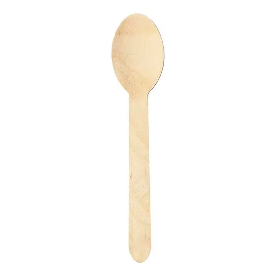 Pack 500 Cucharas Desechables Bambú Cubierto Ecológico Beige