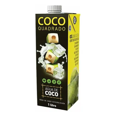 Água De Coco Esterilizada Coco Quadrado Caixa 1l