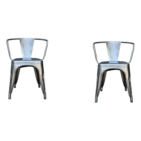Combo X2 Silla Tolix Con Apoyabrazos Pulida/cobre 12c