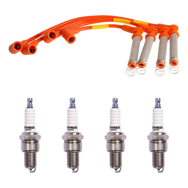 Kit Cables Y Bujías Cobre Ferrazzi Corsa 1.4 1.6 1.8 8v 