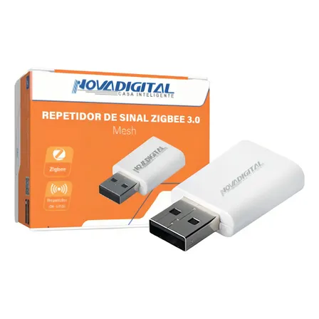 Repetidor Sinal Zigbee 3.0 Novadigital Zts-usb Malha Rede Mesh Usb Tuya Smart Life Branco