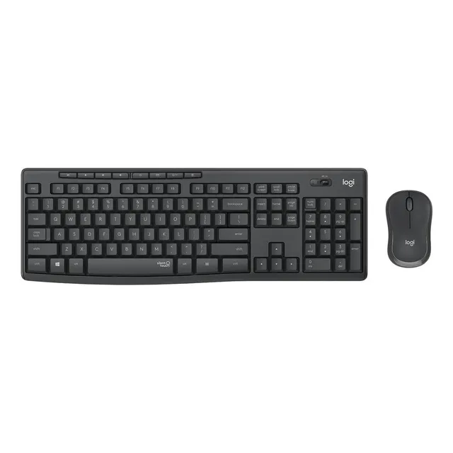 Kit de teclado y mouse inalámbrico Logitech MK295 Español de color negro
