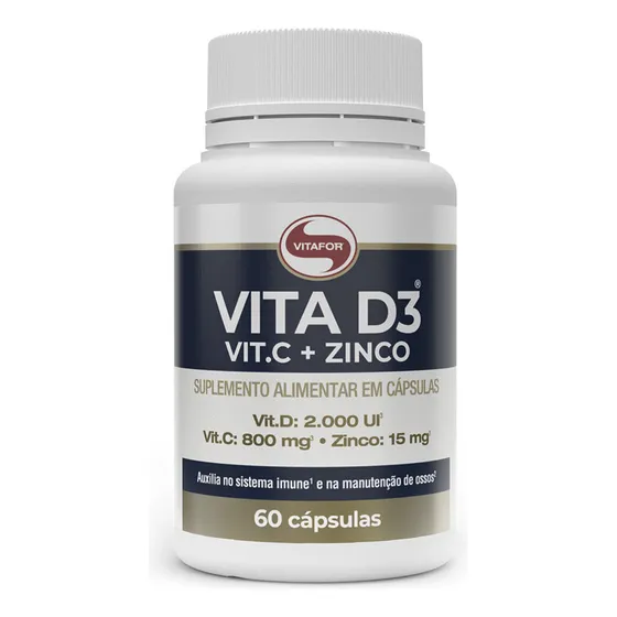 Vita D3 + C + Zinco Vitafor 60 Cápsulas