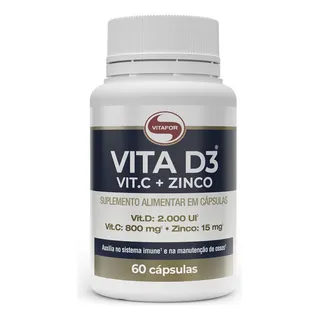 Vita D3 + C + Zinco Vitafor 60 CĂĄpsulas Vita D3 + C + Zinco Vitafor 60 CĂĄpsulas