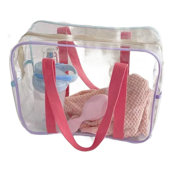 Bolso Cartera Transparente Juvenil Neceser Playa Chica