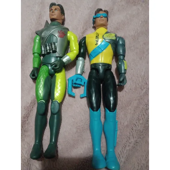 2 Bonecos Max Sttel Antigo Verde E Azul