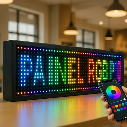Painel Letreiro Led Rgb Wifi Programavel Totem 70x20cm
