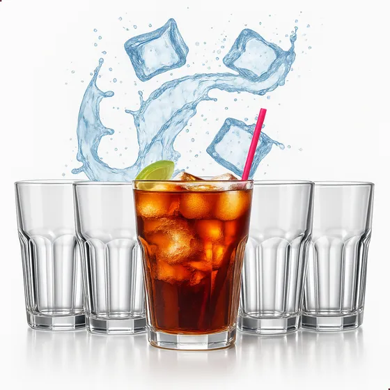 Jogo De Copos Vidro Reforçado Água E Suco 350ml - 6 Peças