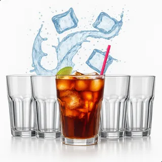 Jogo De Copos Vidro Reforçado Ăgua E Suco 350ml - 6 Peças Jogo De Copos Vidro Reforçado Ăgua E Suco 350ml - 6 Peças