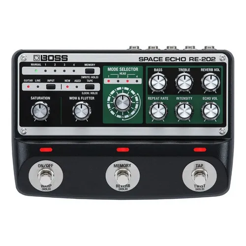 Boss Re-202 Pedal Space Echo Digital Delay Color Verde Oscuro