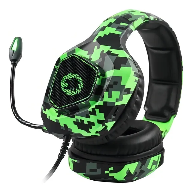 Audifonos Gamer Gamemax Hg300 Luz Led Para Pc /ps4/ps5/xbox Verde