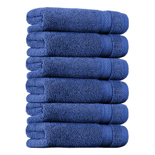 Juego De 6 Toallas De Mano 70*40 Cm 100% Algodón Uso Facial Color Azul Oscuro Liso Juego De 6 Toallas De Mano 70*40 Cm 100% Algodón Uso Facial Color Azul Oscuro Liso