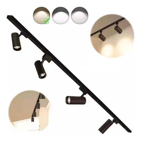 Lámpara Riel Dirigible Led 30w 4 Spot Luz Cálida / Neutra 2m