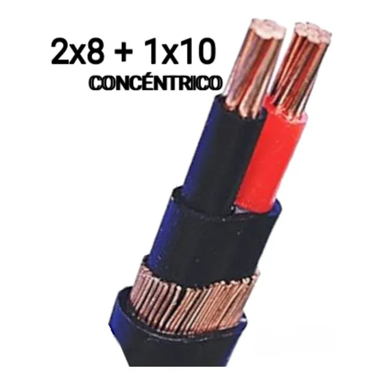 Conductor Concentrico 2x8+1x10 / 3x8 Nacional 100% Cobre  