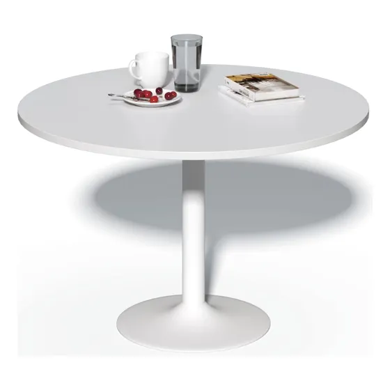 Mesa Reunión 100 Cm Diámetro Ofix Blanco/blanco