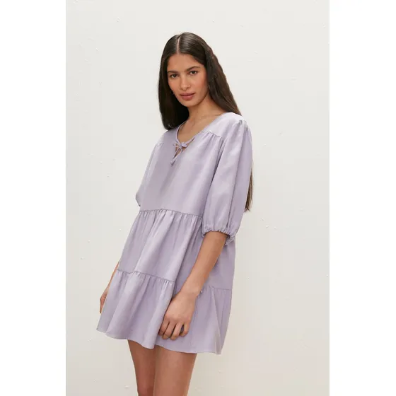 Vestido Corto Twill Soft - Lavanda Mujer Desiderata