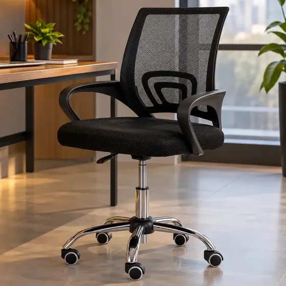 Cadeira de Escritório Zcod V101 Preta Ergonômica com Encosto Reclinável