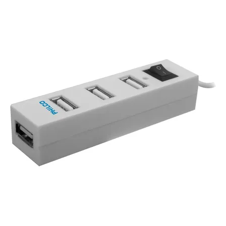 Mini Hub Usb 2.0 4 Puertos Usb Philco Black- Revogames