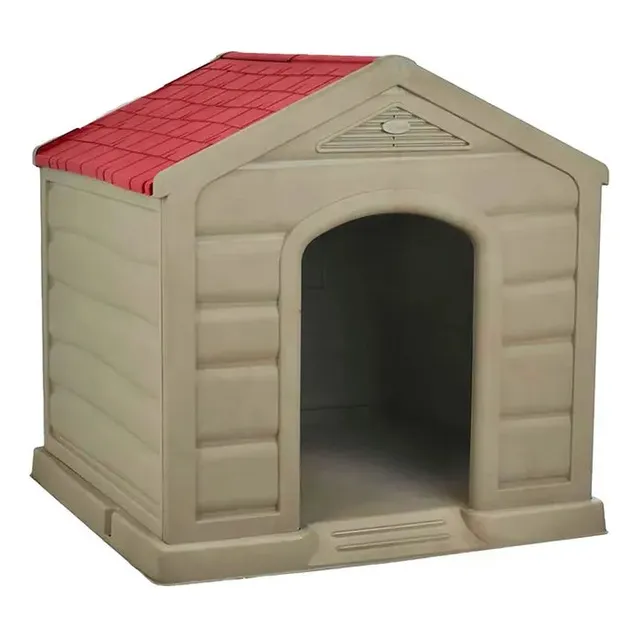 Casa Perro Cafe Clara Con Techo Rojo 68 Cm X 58.5 Cm X 61 Cm