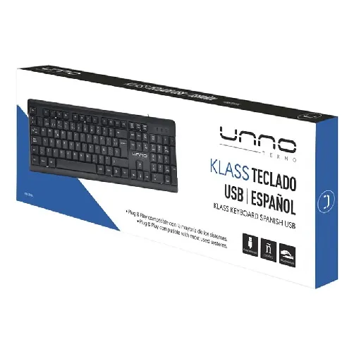 Teclado Unno Kb6701bk  Usb Español Negro