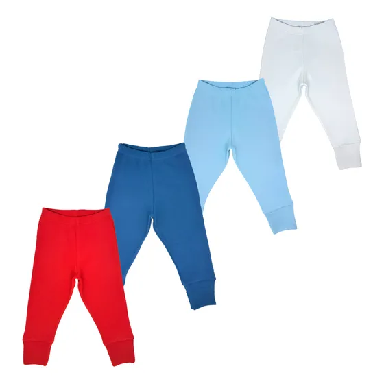 Kit 4 Calça Mijão Vira Pé Bebê 100% Algodão Menino Menina
