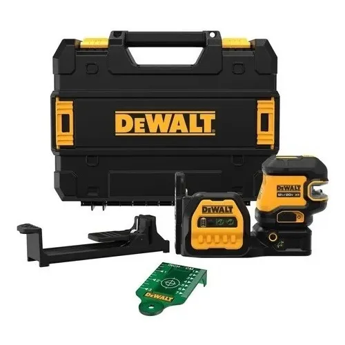 Láser Verde de Línea Cruzada 20V Max DeWalt DCLE34220GB Precisión y Alcance hasta 30m Incluye Estuche TSTAK Ideal para Proyectos de Nivelación en Construcción Compatible con Baterías DeWalt 20V