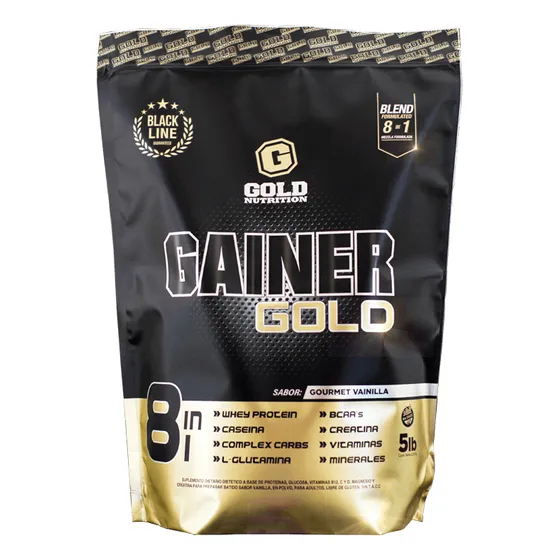 Gainer Ganador Peso Muscle Mass Vainilla 5lb Gold Nutrition Sabor Vainilla gourmet