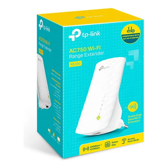 Repetidor extensor de rango Wifi5 TP-Link RE200 blanco