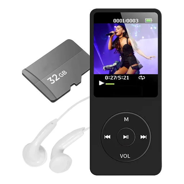 Mp3 Mp4 Player Audio Portátil Fm Alto Falante Corrida + 32gb