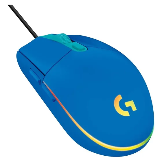 Mouse gamer de juego alámbrico Logitech G Series Lightsync G203 azul | Cuotas sin interés