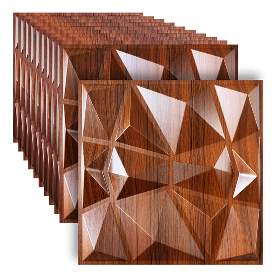 Jm Rola Paneles Decorativos 3d Caoba 30x30 Cm 12 Pcs