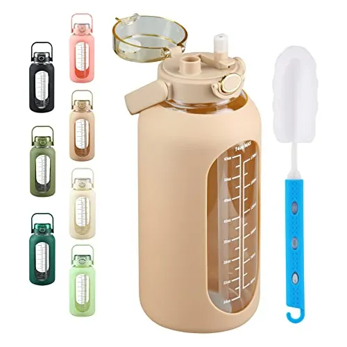 Sierozur 74oz Botella De Agua De Vidrio Con Mandíbula Hdcm5