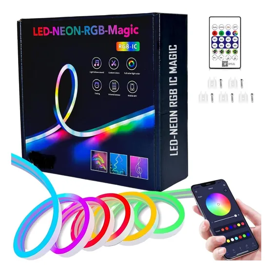Kit Manguera Led Luces Neon Rgb 5m Flexible Usb + App