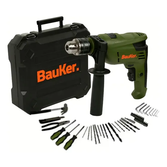 Taladro Eléctrico Bauker Id600e3 Con Caja De Cartón Verde Musgo 60hz
