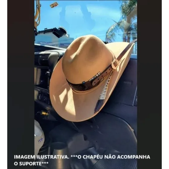 Suporte De Chapéu Em Couro Legítimo Para Carro/camionete
