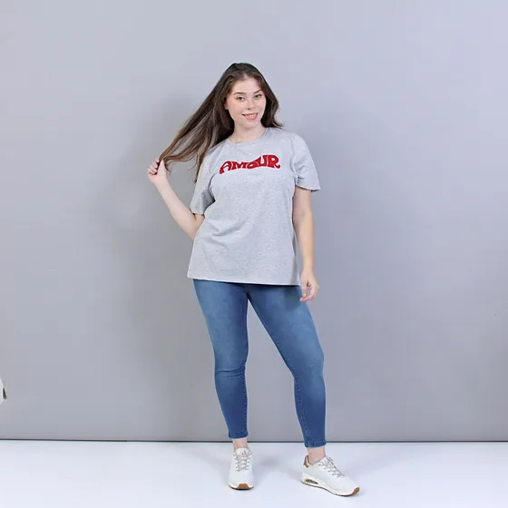 Pack X2 Remeras De Algodon Amour Brillo Mujer Talles Grandes