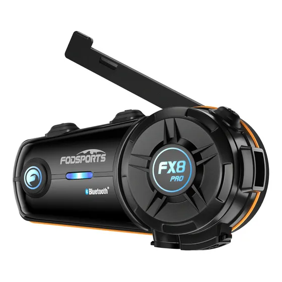 Fodsports FX8 PRO Intercomunicador Auriculares Bluetooth 5.0 Para Casco Con Multitarea 2000m IP65 Color Negro