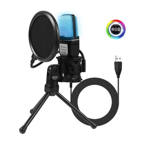#u  Microfono Streaming Gamer Youtube Rgb Con Filtro