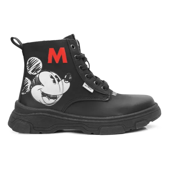 Bota Para Niño Mickey Mouse Invierno Antideslizante Negro