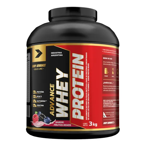 Proteina Body Advance 3kg Whey Protein Sabor Frutos Rojos