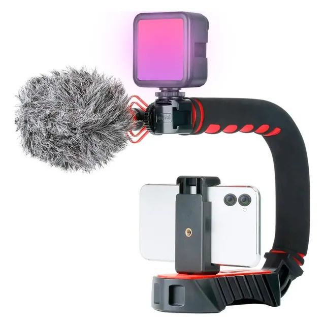 Estabilizador U-grip Luz Vl49 Rgb +micrófono Cardiode + Clip