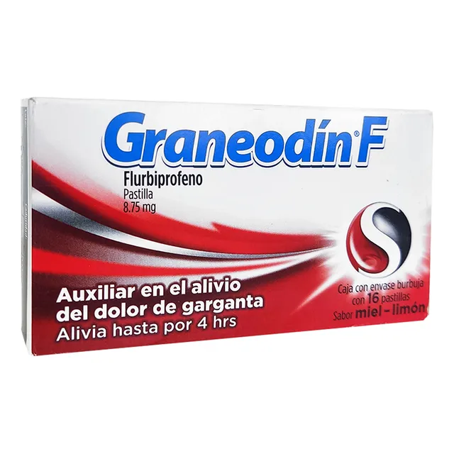 Graneodin Flurbiprofeno Caja Con 16 Pastillas De Miel Limón