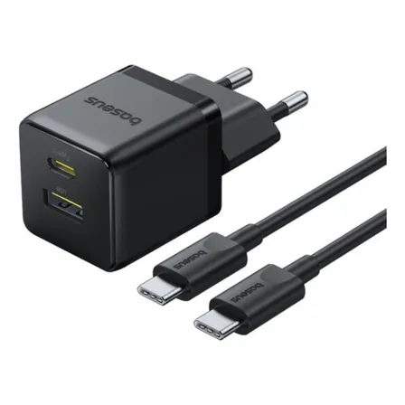 Cargador Celular Usb Usb-c Con Cable 30w Baseus Palmclust Color Negro