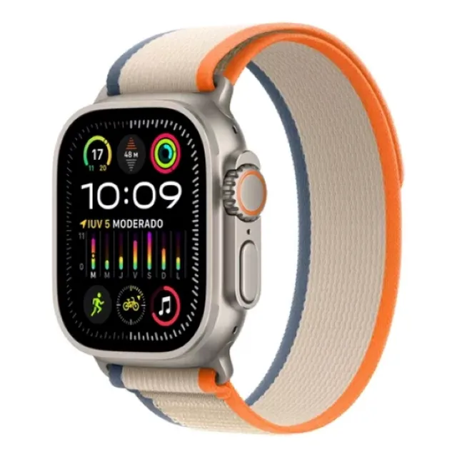 Apple Watch Ultra 2 GPS + Celular • Caja de titanio de 49 mm • Correa Trail naranja/beige - M/L