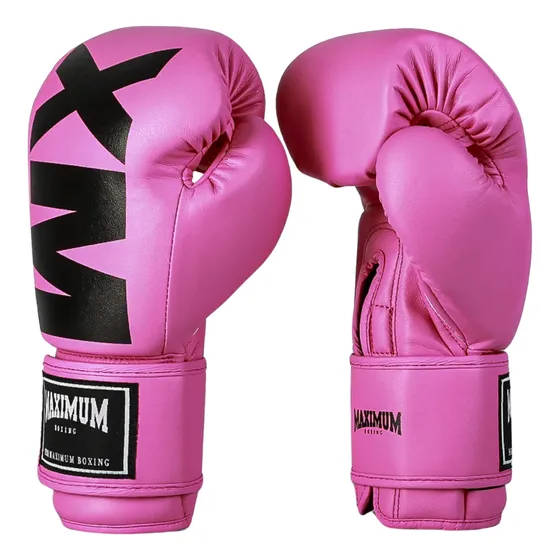Luva De Muay Thai Boxe Maximum Mxm Rosa Power Face